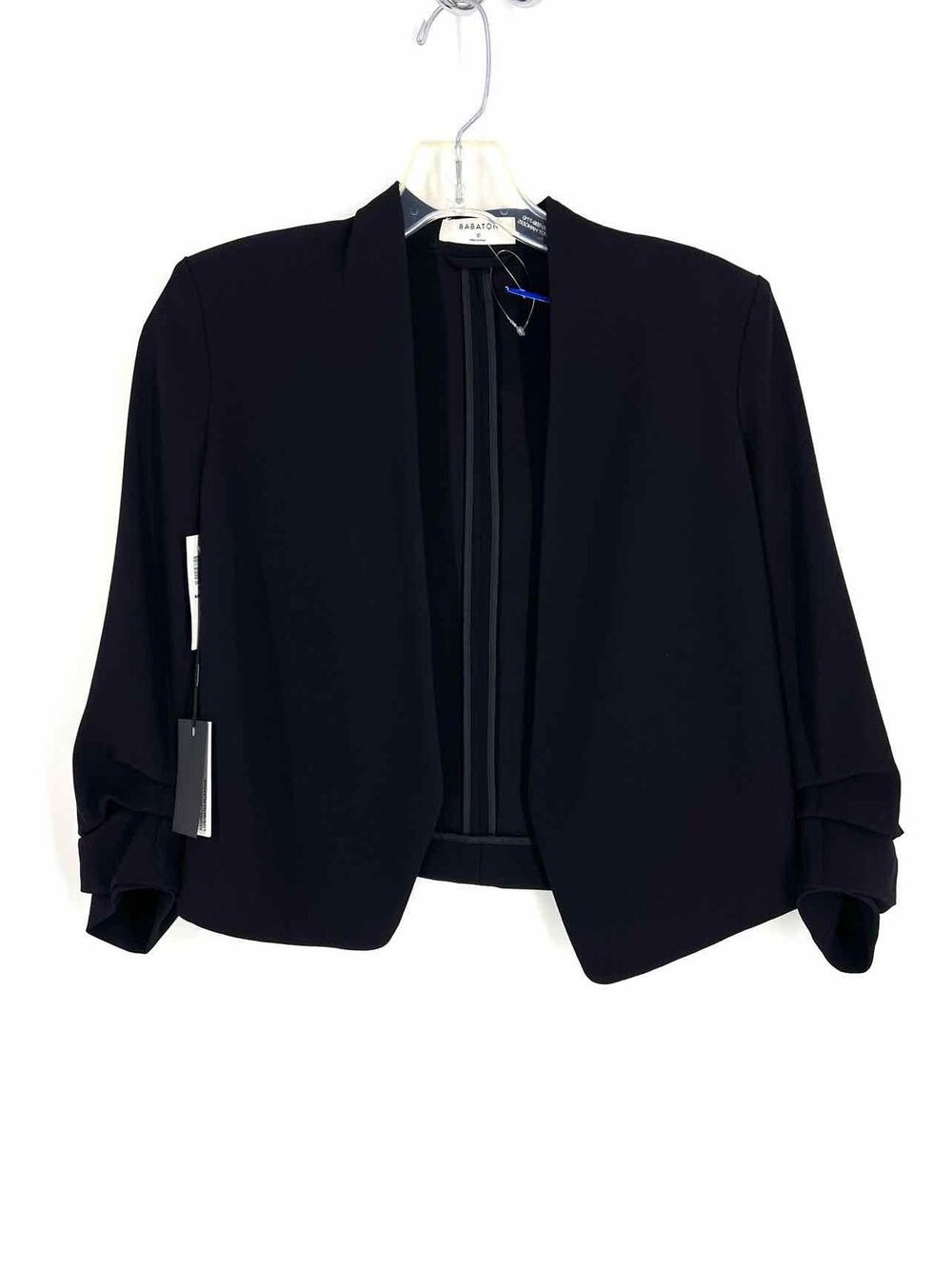 Babaton Size S Black Cropped Ruched NEW Designer Jacket